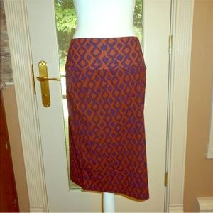 Lularoe sz s brown purple Aztec high waisted skirt